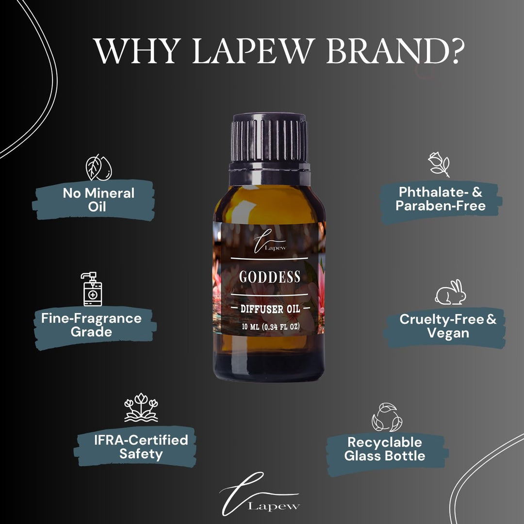 Lapew Goddess Waterless Diffuser Oil | Fragrance Oil for Nebulizer & Cold Air Diffusers | Scented Home Oil | 0.34 fl oz
