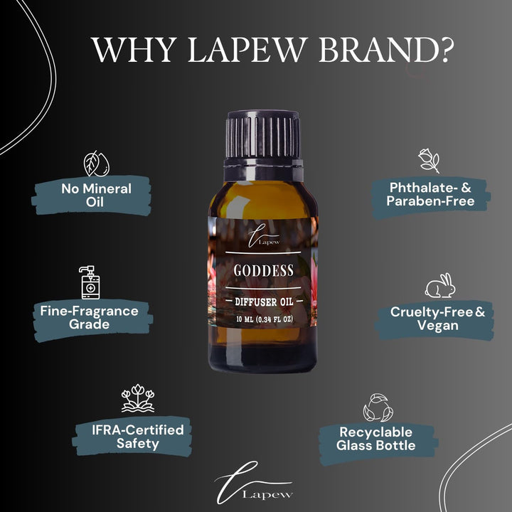 Lapew Goddess Waterless Diffuser Oil | Fragrance Oil for Nebulizer & Cold Air Diffusers | Scented Home Oil | 0.34 fl oz