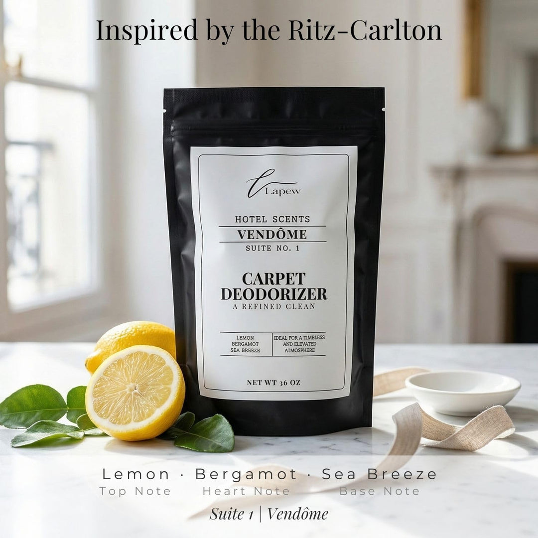 Lapew Hotel Scents Luxury Carpet Deodorizer Powder | Vendôme Suite 1 | Inspired by the Ritz-Carlton | Hotel Scented Carpet Freshener | 36oz