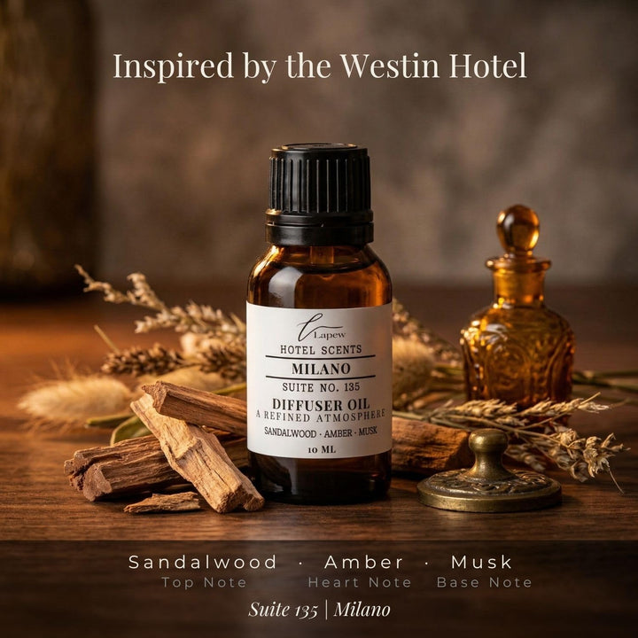 Lapew Hotel Scents Luxury Diffuser Oil | Milano Suite 135 | Inspired by the 1 Hotel Miami Beach | Hotel Fragrance Oil for Nebulizer & Waterless Diffuser | 10ml