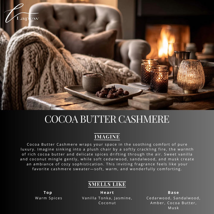 Lapew Cocoa Butter Cashmere Waterless Diffuser Oil | Fragrance Oil for Nebulizer & Cold Air Diffusers | Scented Home Oil | 0.34 fl oz