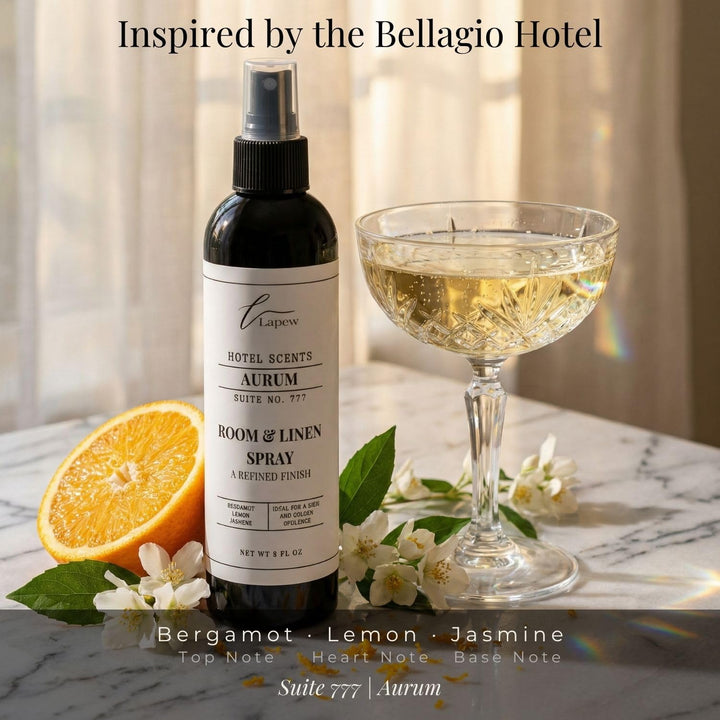 Lapew Hotel Scents Luxury Room Spray | Aurum Suite 777 | Inspired by the Bellagio | Linen Spray Air Freshener & Fabric Spray | 8 fl oz