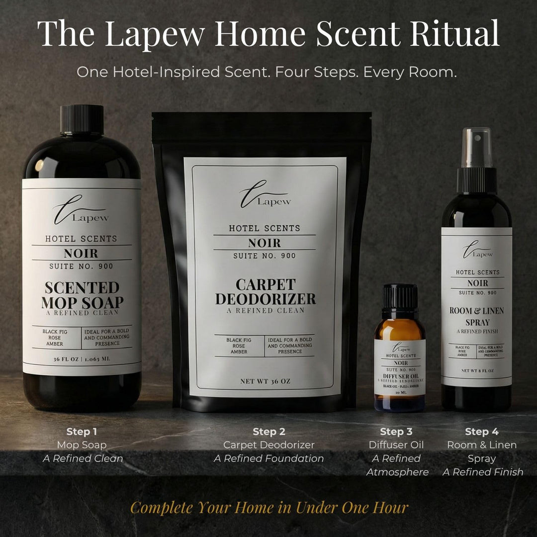 Lapew Hotel Scents Luxury Carpet Deodorizer Powder | Noir Suite 900 | Inspired by Nobu Hotel | Hotel Scented Carpet Freshener | 36oz