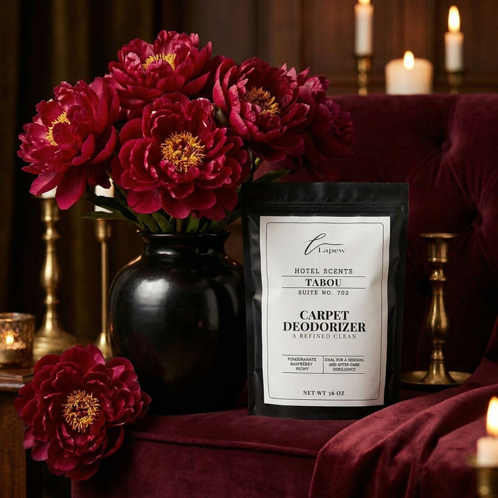 Lapew Hotel Scents Luxury Carpet Deodorizer Powder | Tabou Suite 702 | Inspired by the Palms Hotel Las Vegas | Hotel Scented Carpet Freshener | 36oz