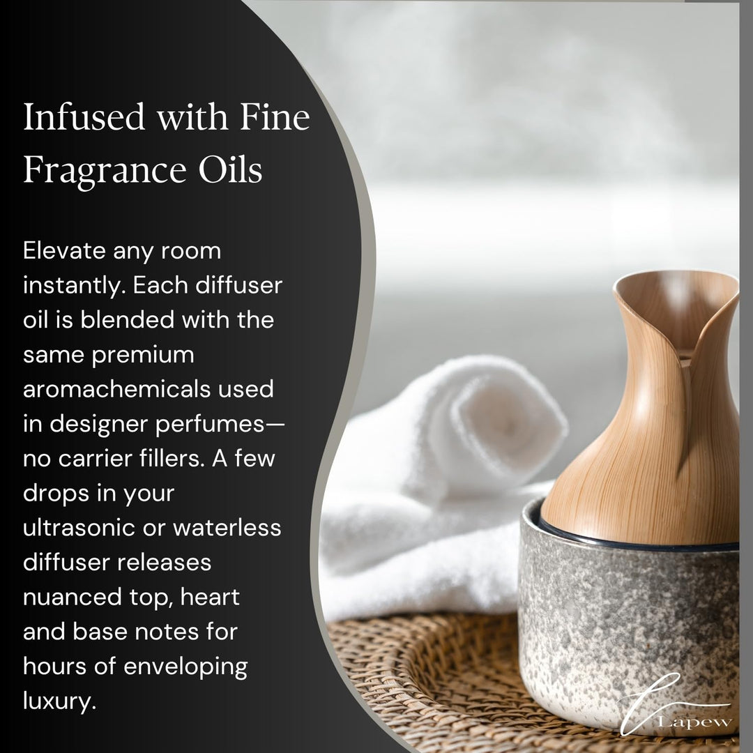 Lapew Cocoa Butter Cashmere Waterless Diffuser Oil | Fragrance Oil for Nebulizer & Cold Air Diffusers | Scented Home Oil | 0.34 fl oz