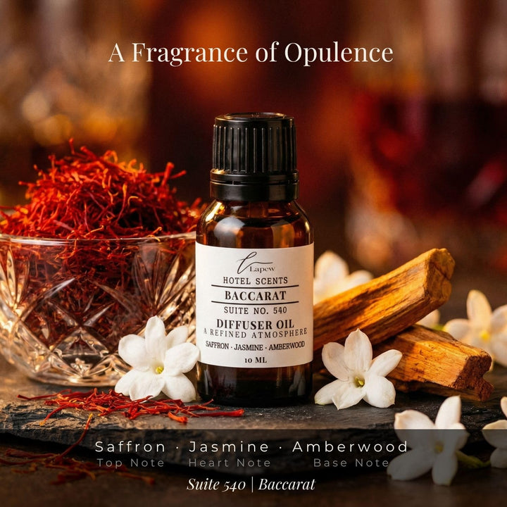 Lapew Hotel Scents Luxury Diffuser Oil | Baccarat Suite 540 | Hotel Fragrance Oil for Nebulizer & Waterless Diffuser | 10ml