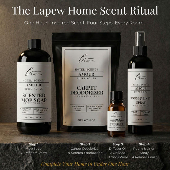 Lapew Hotel Scents Luxury Carpet Deodorizer Powder | Amour Suite 75 | Inspired by the Four Seasons Paris | Hotel Scented Carpet Freshener | 36oz