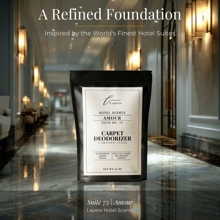 Lapew Hotel Scents Luxury Carpet Deodorizer Powder | Amour Suite 75 | Inspired by the Four Seasons Paris | Hotel Scented Carpet Freshener | 36oz