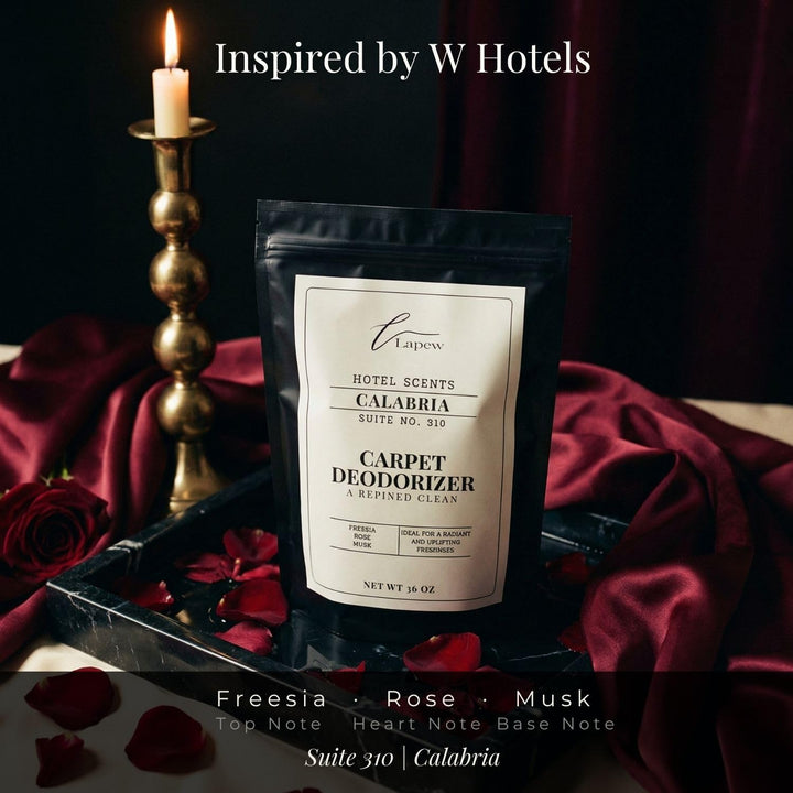 Lapew Hotel Scents Luxury Carpet Deodorizer Powder | Calabria Suite 310 | Inspired by W Hotels | Hotel Scented Carpet Freshener | 36oz