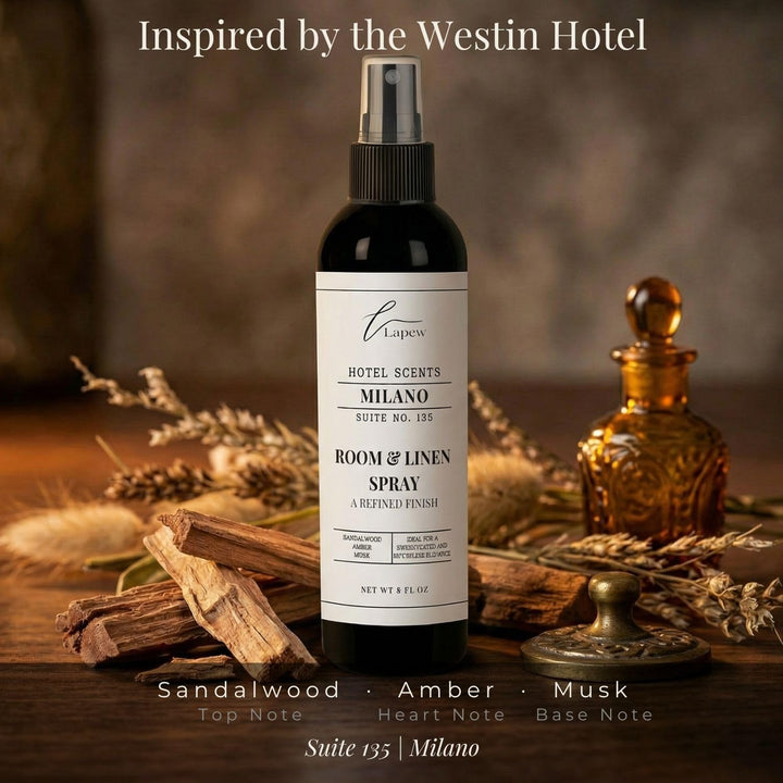 Lapew Hotel Scents Luxury Room Spray | Milano Suite 135 | Inspired by the Westin | Linen Spray Air Freshener & Fabric Spray | 8 fl oz