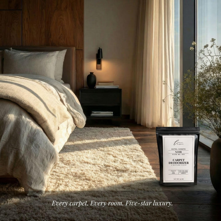 Lapew Hotel Scents Luxury Carpet Deodorizer Powder | Noir Suite 900 | Inspired by Nobu Hotel | Hotel Scented Carpet Freshener | 36oz