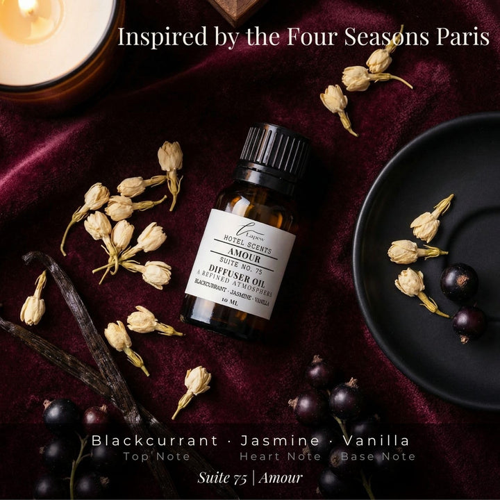 Lapew Hotel Scents Luxury Diffuser Oil | Amour Suite 75 | Inspired by the Four Seasons Paris | Hotel Fragrance Oil for Nebulizer & Waterless Diffuser | 10ml