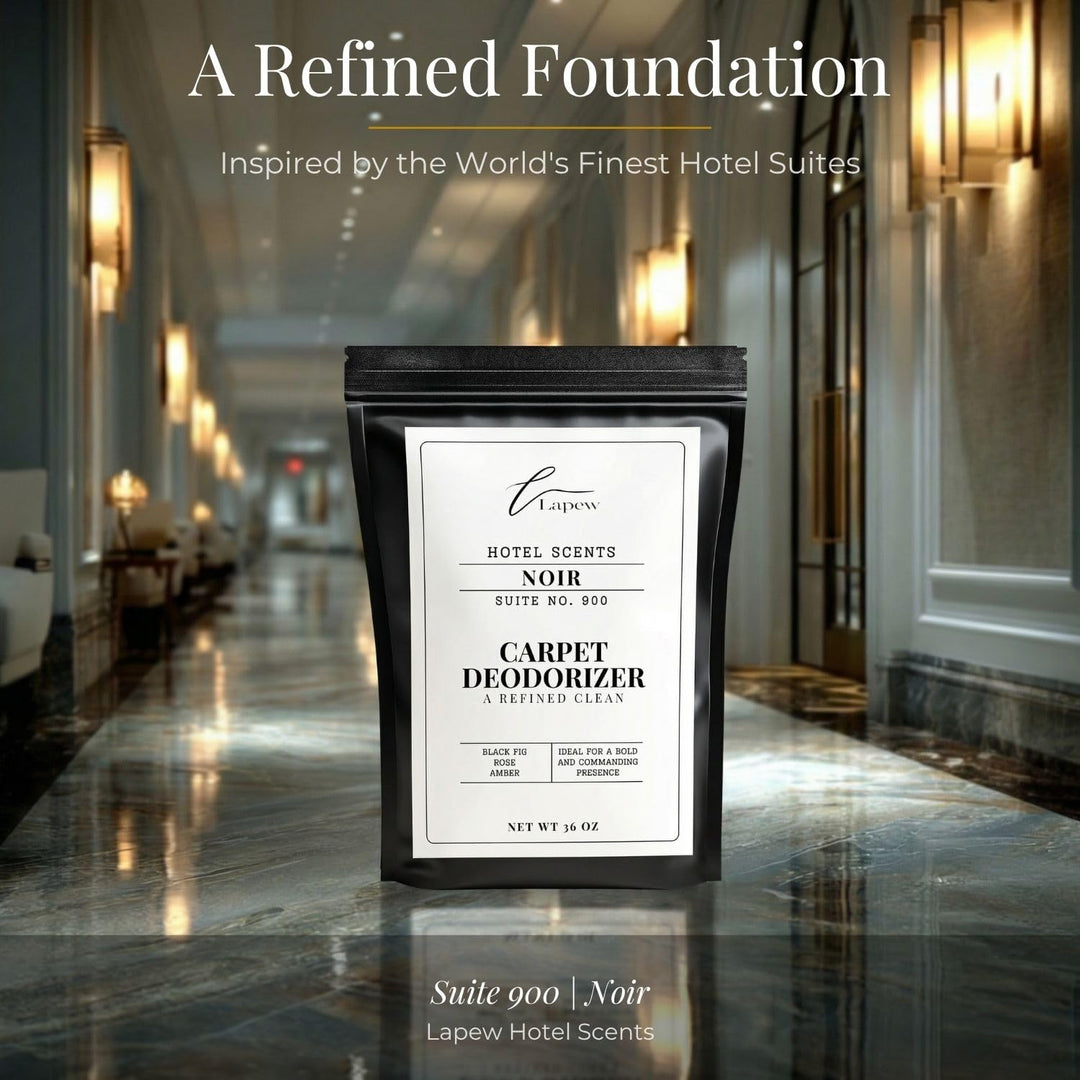 Lapew Hotel Scents Luxury Carpet Deodorizer Powder | Noir Suite 900 | Inspired by Nobu Hotel | Hotel Scented Carpet Freshener | 36oz