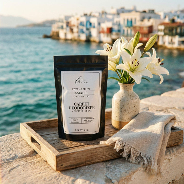 Lapew Hotel Scents Luxury Carpet Deodorizer Powder | Amalfi Suite 363 | Inspired by Marriott Hotels | Hotel Scented Carpet Freshener | 36oz