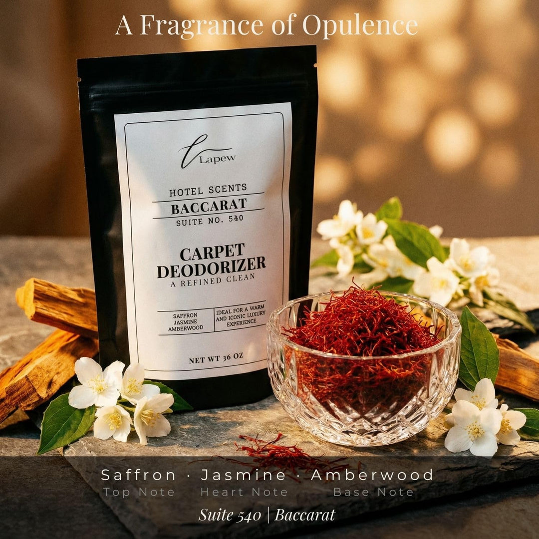 Lapew Hotel Scents Luxury Carpet Deodorizer Powder | Baccarat Suite 540 | Hotel Scented Carpet Freshener | 36oz