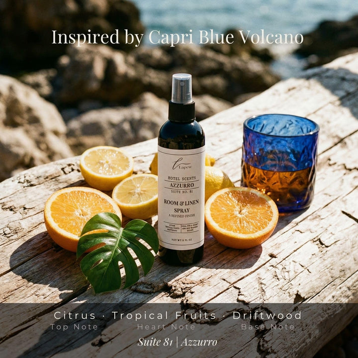 Lapew Hotel Scents Luxury Room Spray | Azzurro Suite 81 | Inspired by Capri Blue Volcano | Linen Spray Air Freshener & Fabric Spray | 8 fl oz