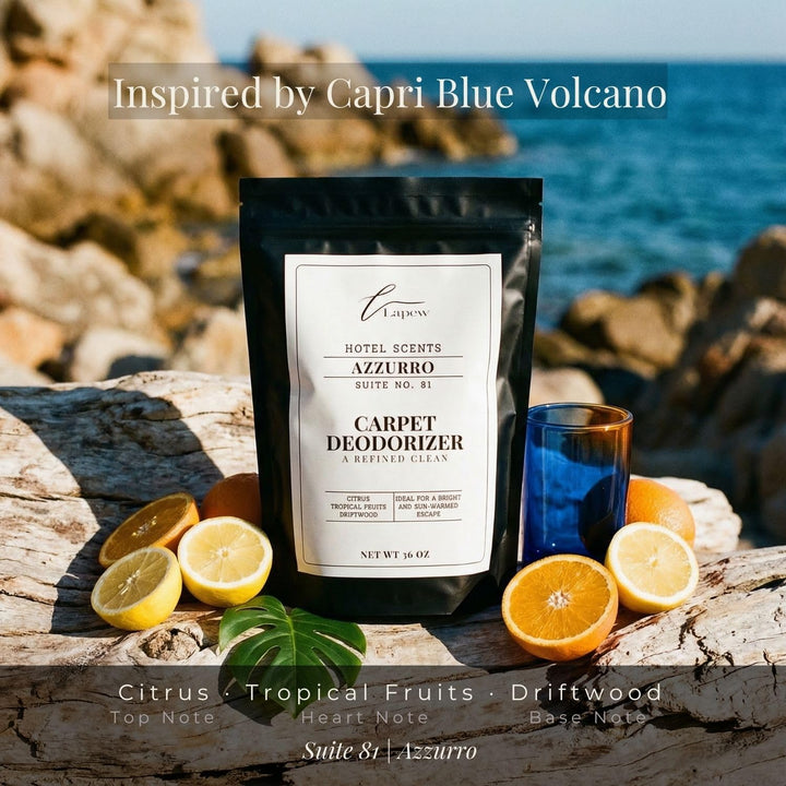 Lapew Hotel Scents Luxury Carpet Deodorizer Powder | Azzurro Suite 81 | Inspired by Capri Blue Volcano | Hotel Scented Carpet Freshener | 36oz