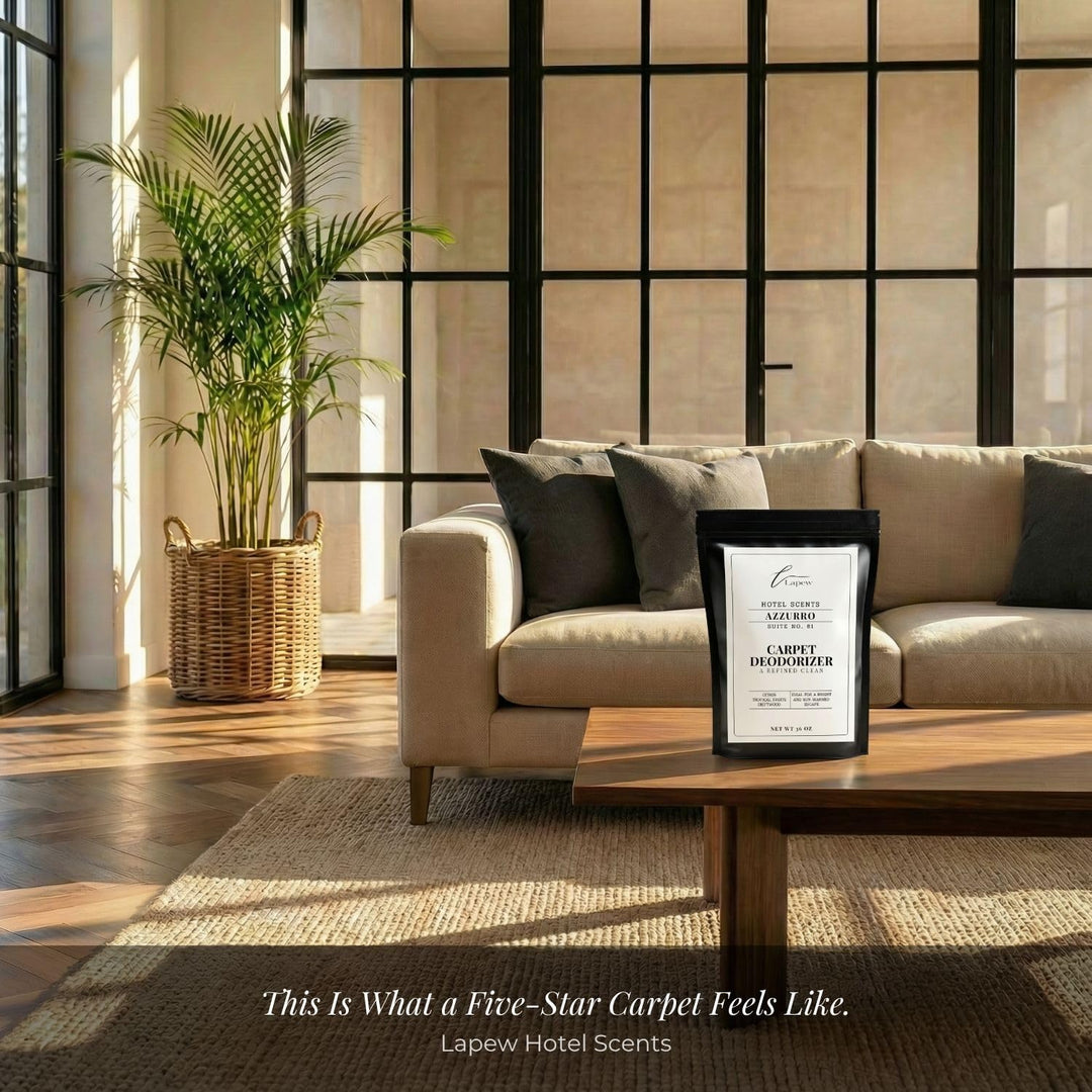 Lapew Hotel Scents Luxury Carpet Deodorizer Powder | Azzurro Suite 81 | Inspired by Capri Blue Volcano | Hotel Scented Carpet Freshener | 36oz