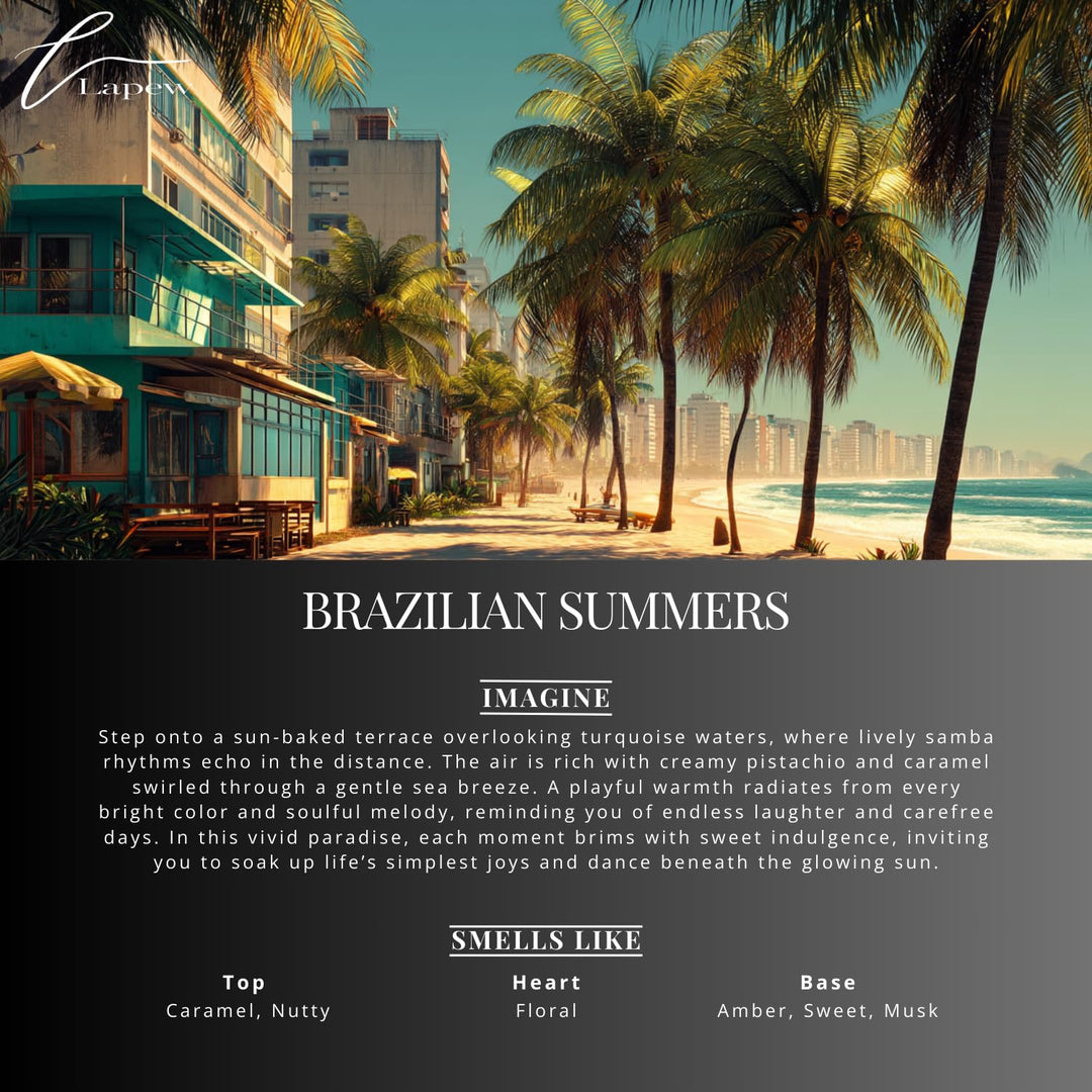 Lapew Brazilian Summers Waterless Diffuser Oil | Brazilian Waves Fragrance Oil for Nebulizer & Cold Air Diffusers | Scented Home Oil | 0.34 fl oz