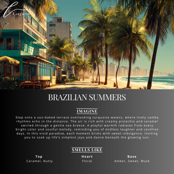 Lapew Brazilian Summers Waterless Diffuser Oil | Brazilian Waves Fragrance Oil for Nebulizer & Cold Air Diffusers | Scented Home Oil | 0.34 fl oz