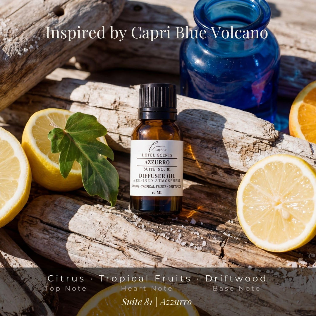 Lapew Hotel Scents Luxury Diffuser Oil | Azzurro Suite 81 | Inspired by Capri Blue Volcano | Hotel Fragrance Oil for Nebulizer & Waterless Diffuser | 10ml